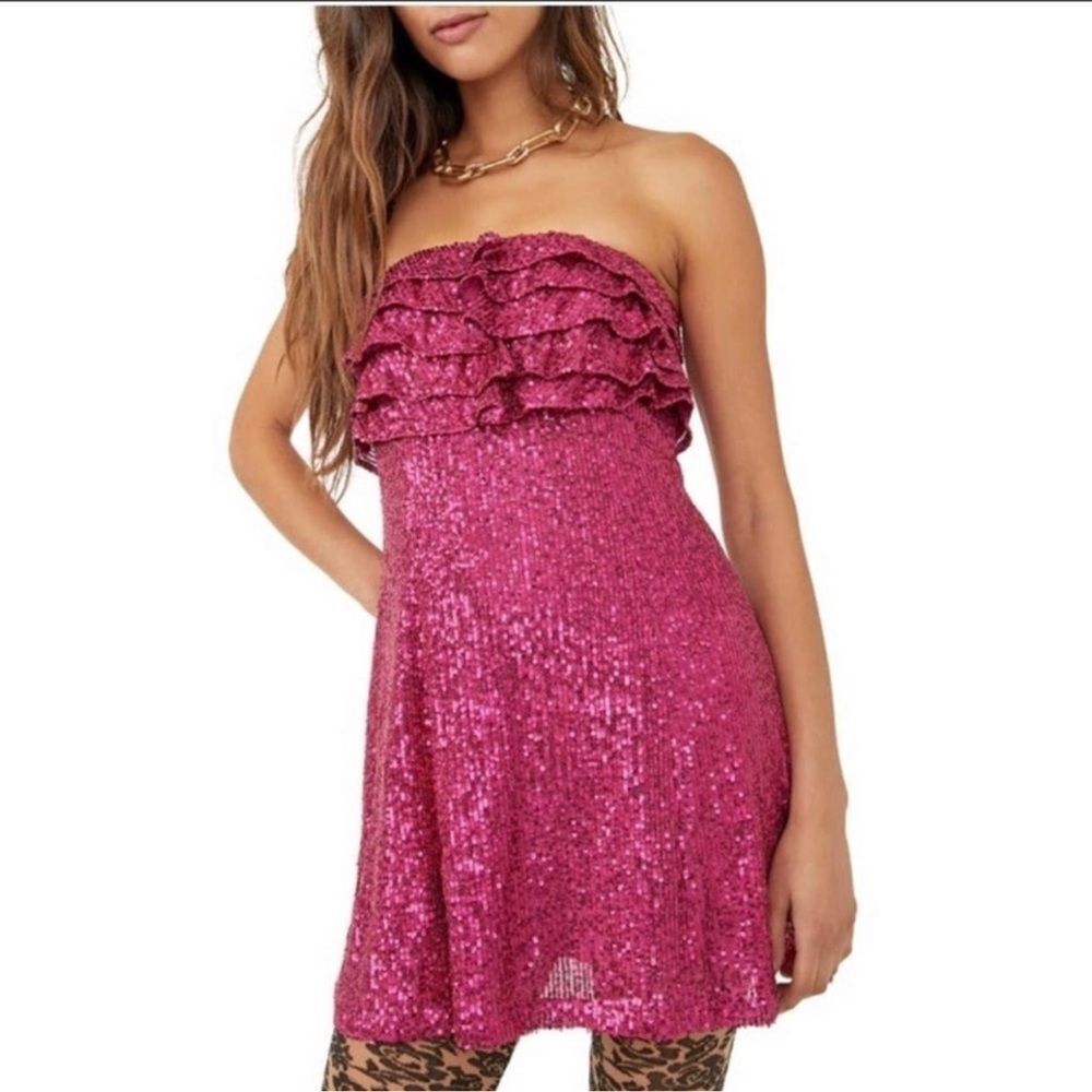 Free people pink sequin dress